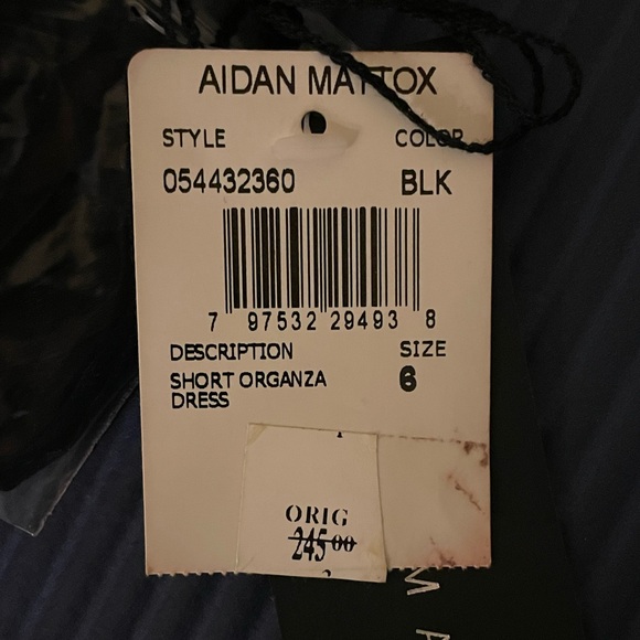 Aidan Mattox Organza Strapless Mini Black Dress Size: 6 NWT - Picture 16 of 16